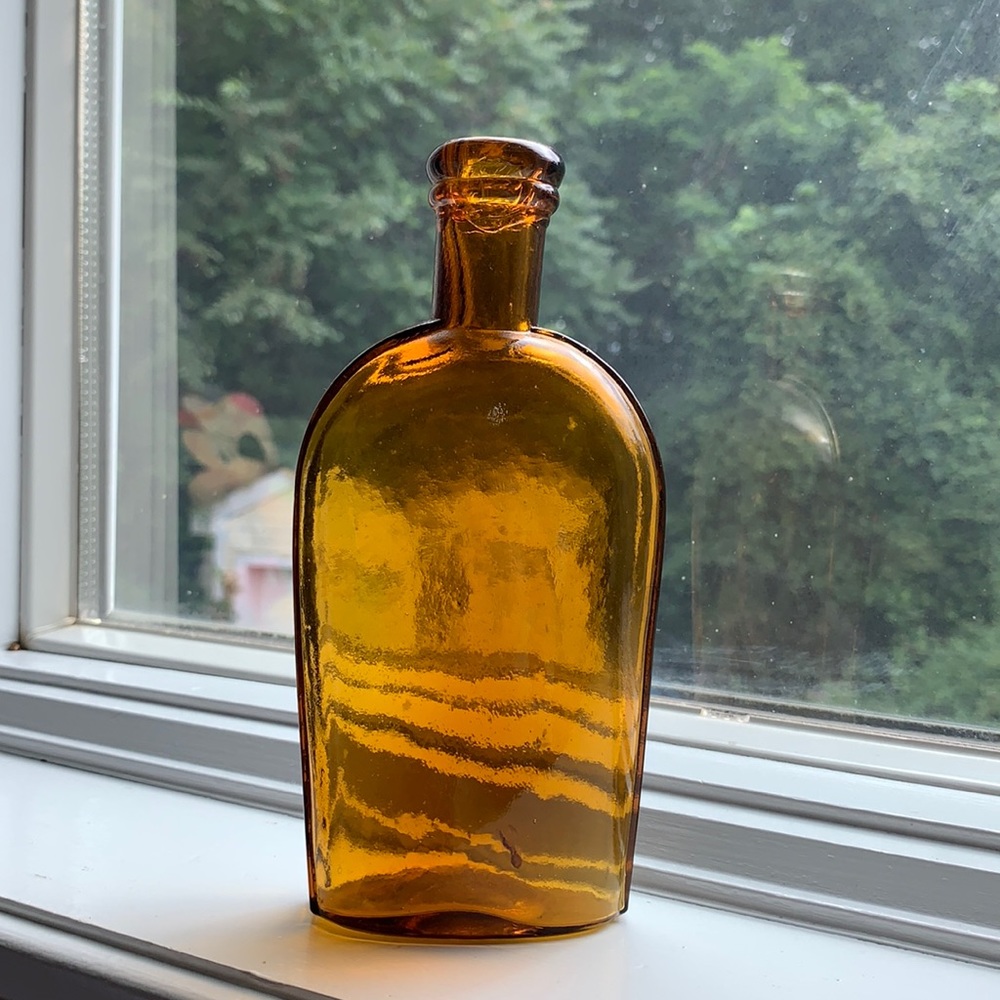 Decorative Amber Glass Bottle
